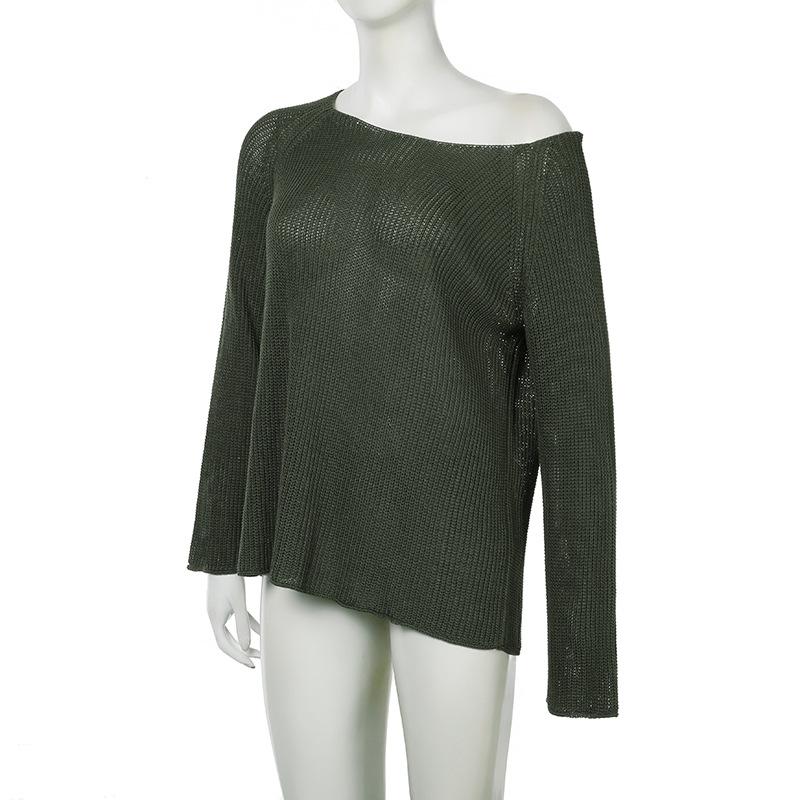 Long sleeve off shoulder knitted top