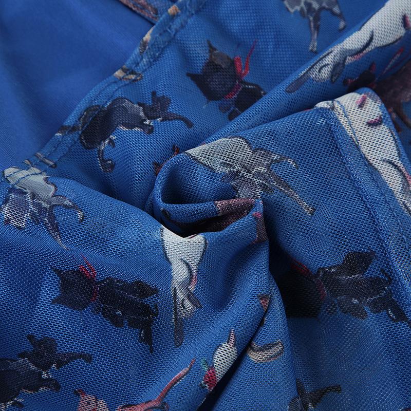 Lace hem print backless cami top