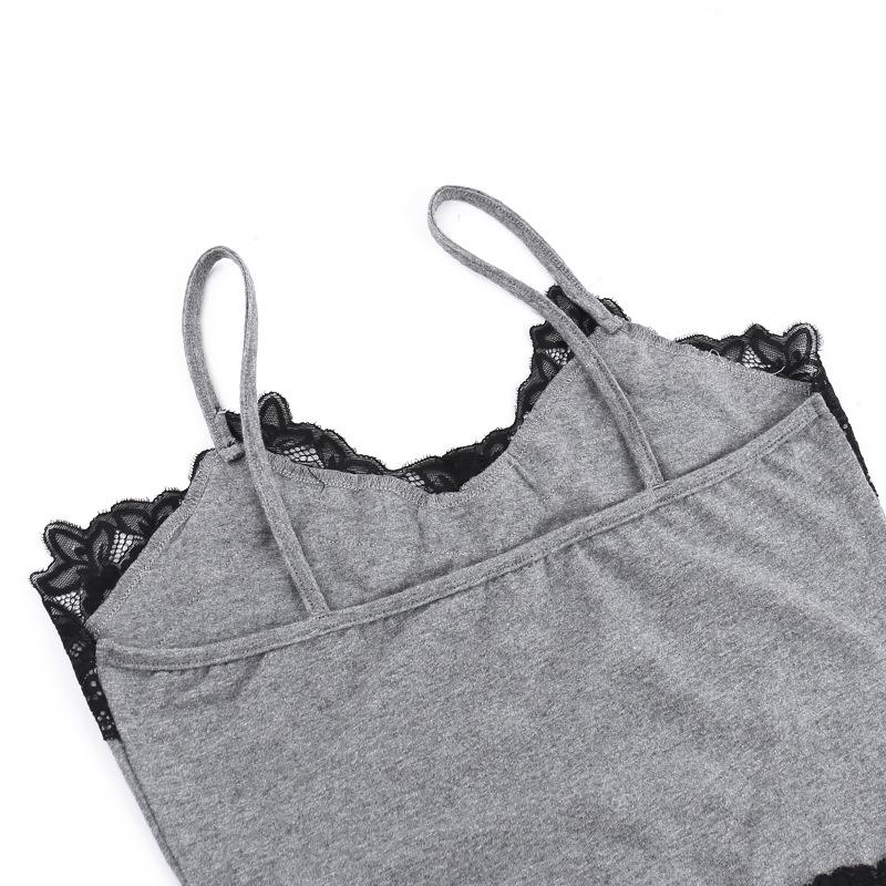 Butterfly print lace hem cami top