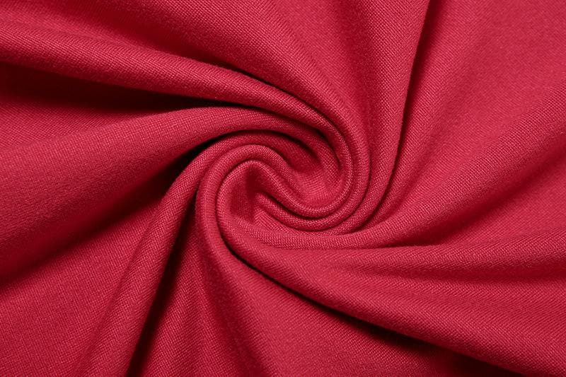 Long sleeve halter irregular one shoulder maxi dress  | red tango dress