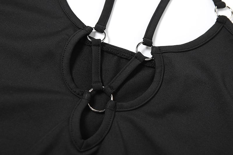 Halter o ring backless hollow out top
