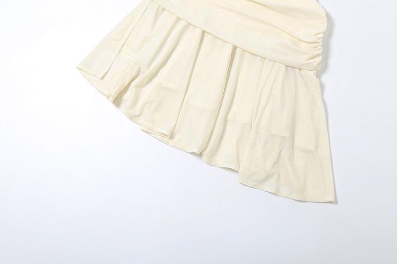 One shoulder ruched solid slit mini dress