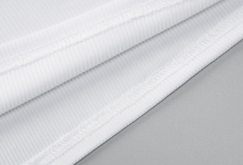 embroidery contrast crewneck cap sleeve crop top