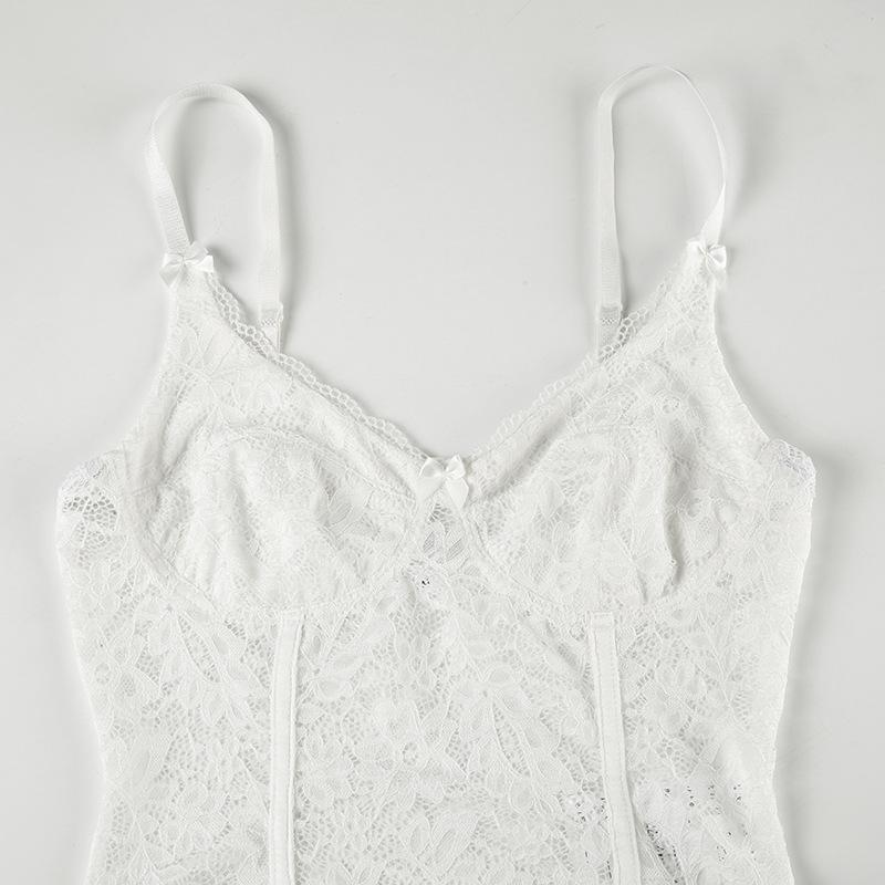 V neck lace bowknot cami top