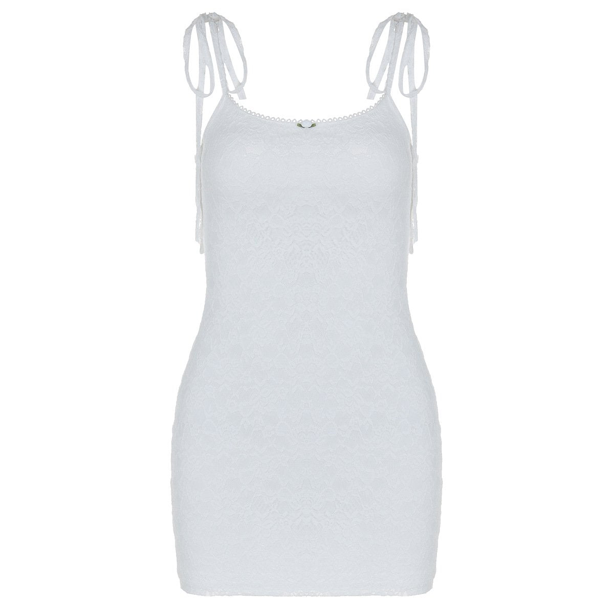 U neck knotted lace cami mini dress