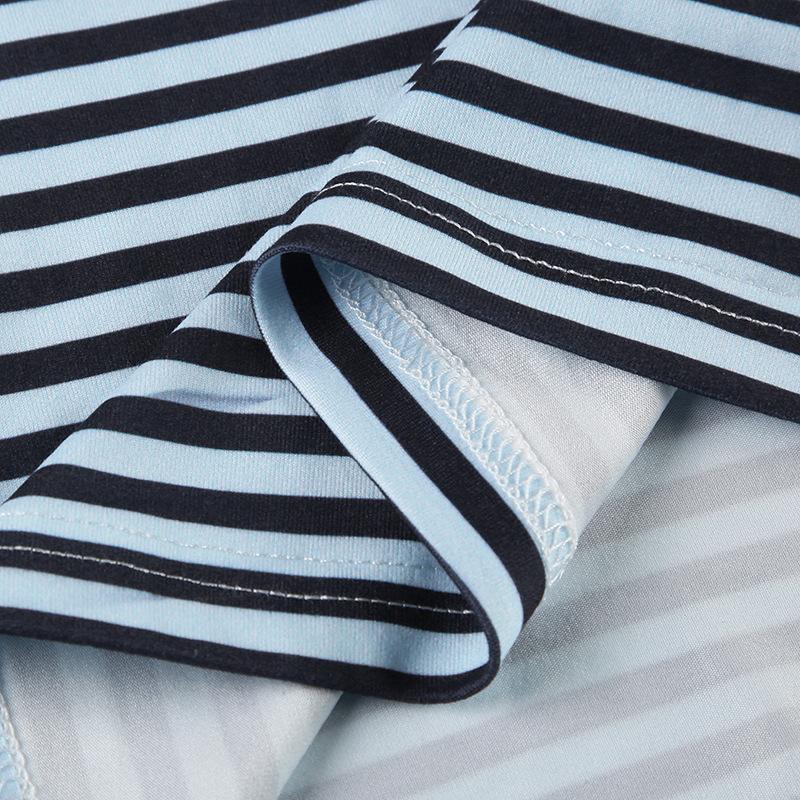 V neck long sleeve striped top
