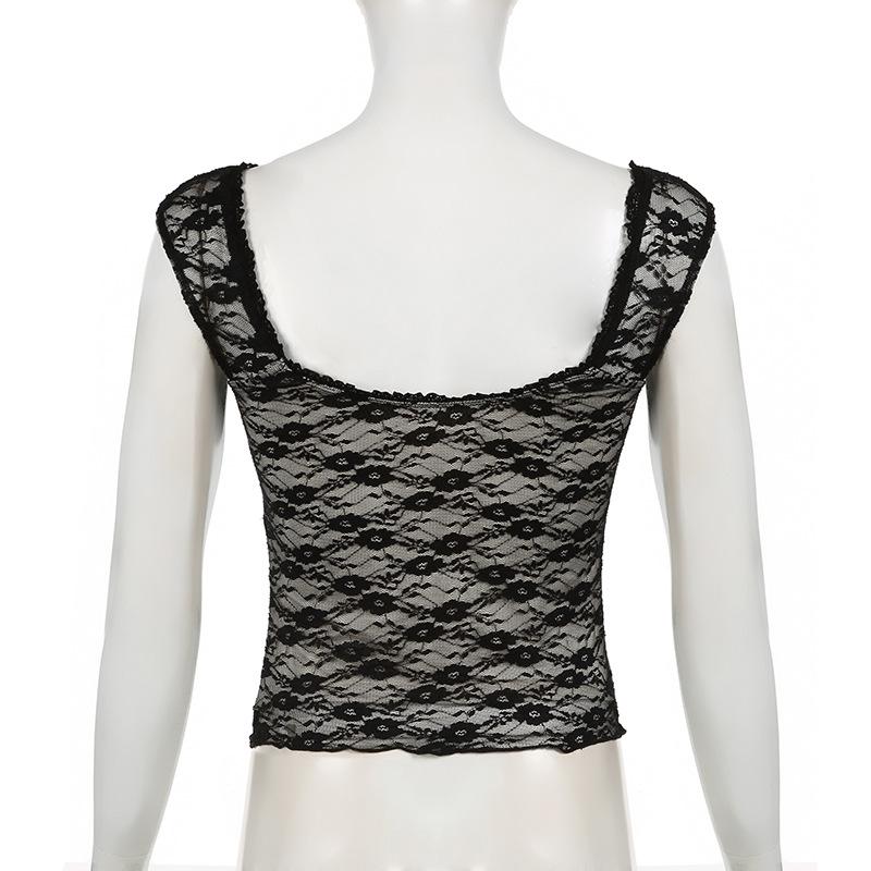 Cap sleeve v neck lace knotted backless top