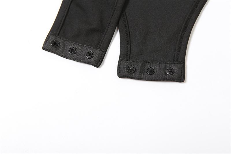 Halter v neck hollow out 2 piece cami bodysuit