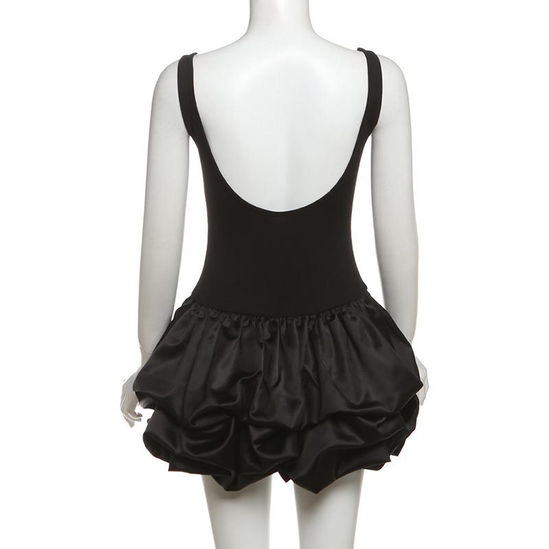 Square neck backless cami mini dress