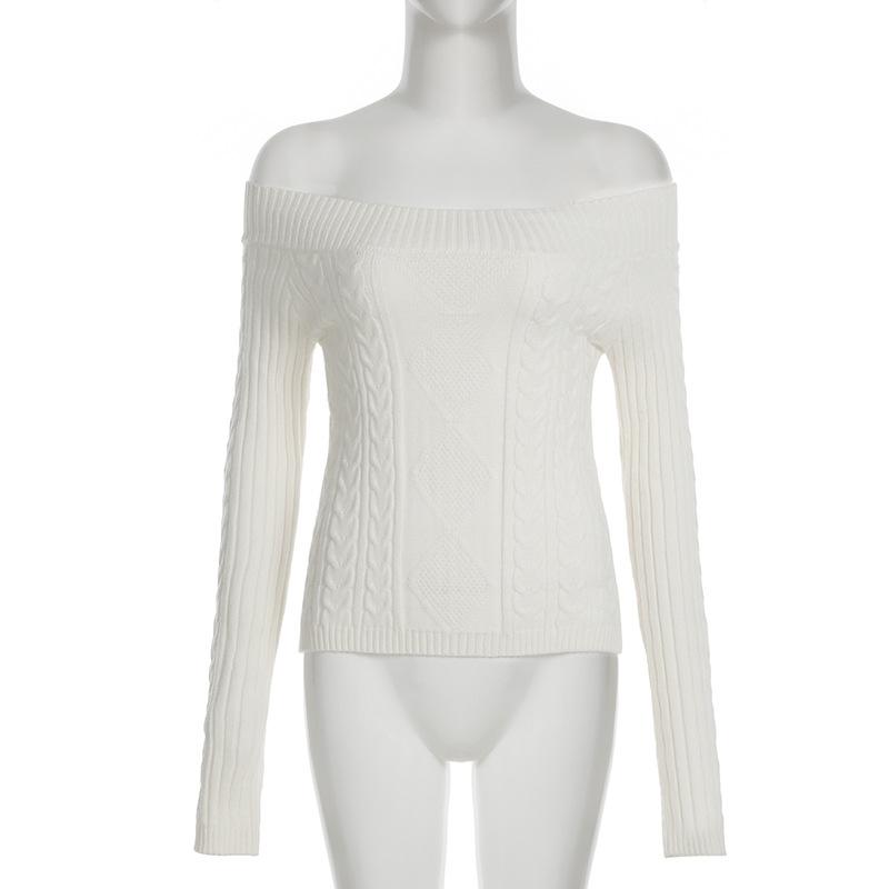 Off shoulder long sleeve sweater top