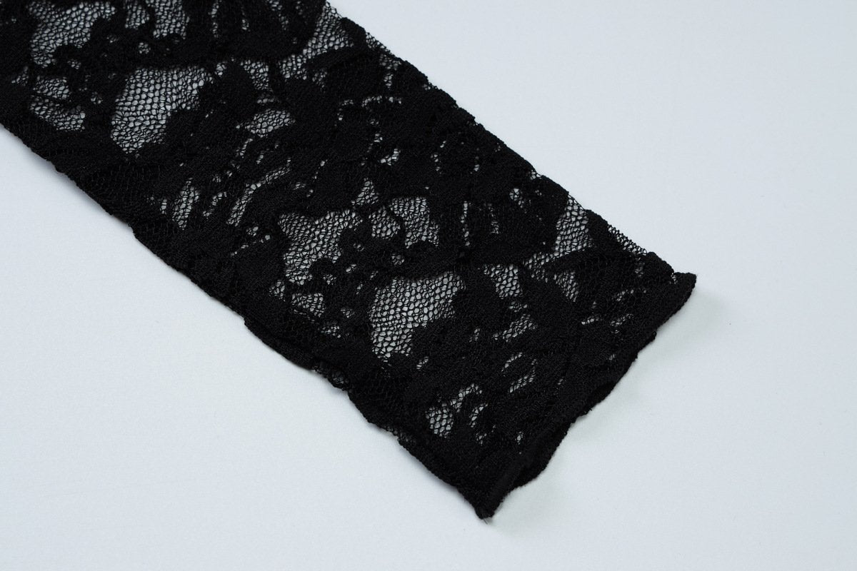 Long sleeve high neck lace top