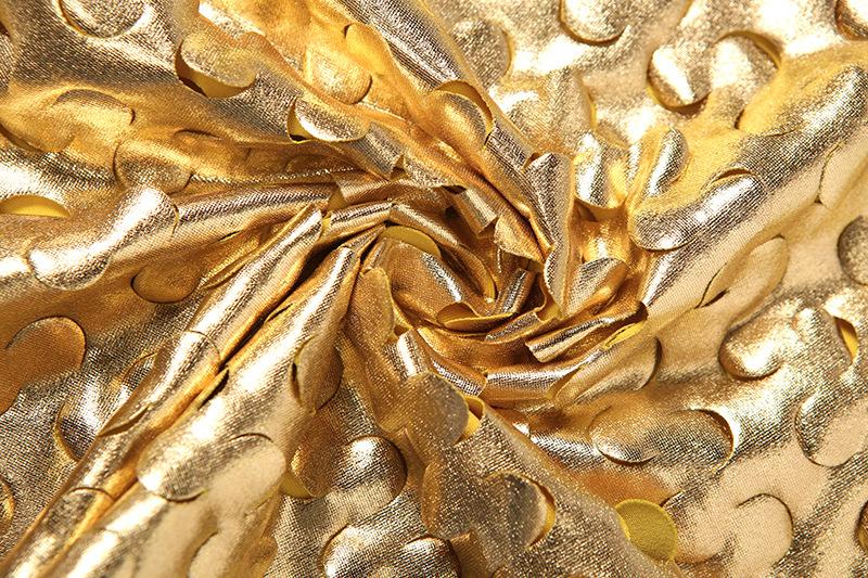 One shoulder irregular metallic textured crop top