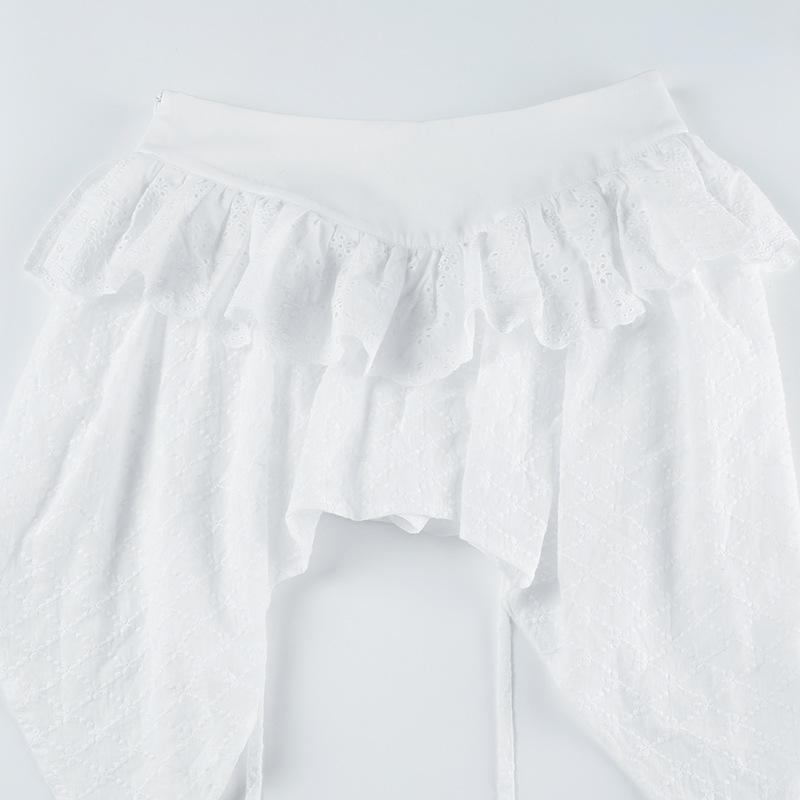 Irregular zip-up A line mini skirt