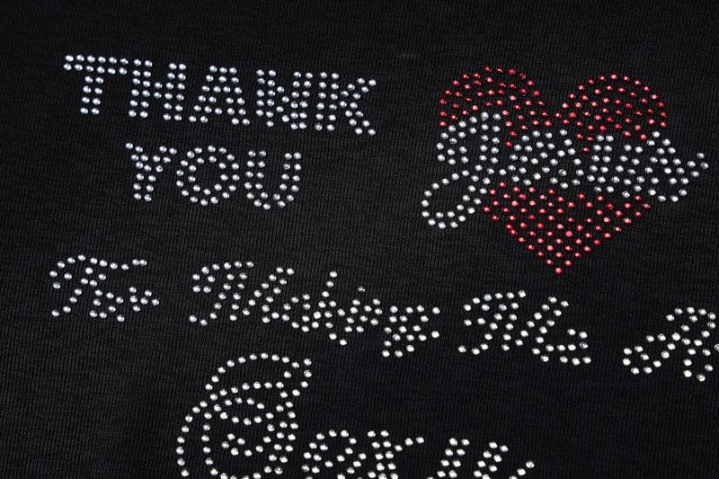 Cap sleeve crewneck letter pattern beaded crop top