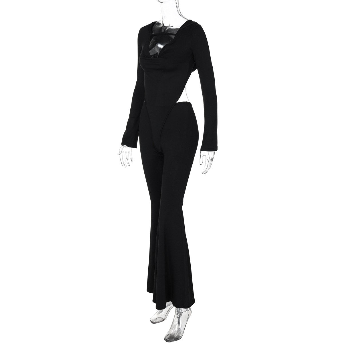 Long sleeve hoodie bodysuit pant set