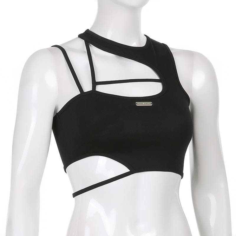 Hollow out irregular solid crop cut out top