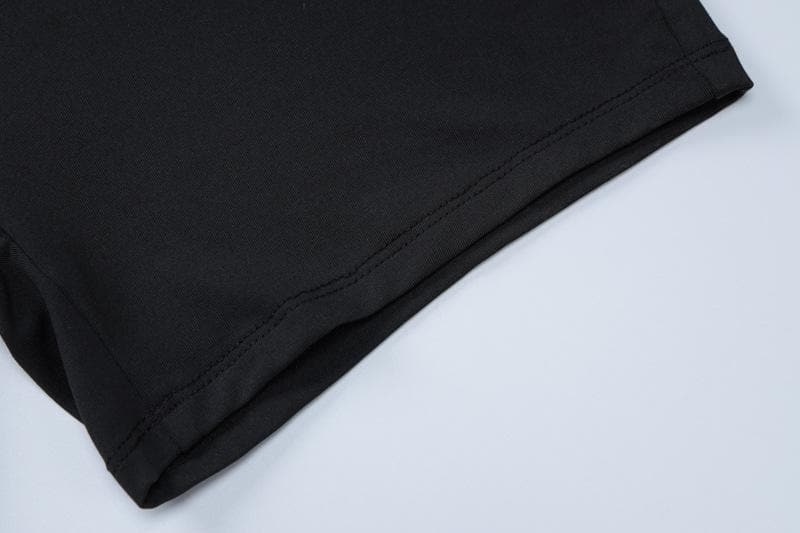 Short sleeve crewneck hollow out backless pant set