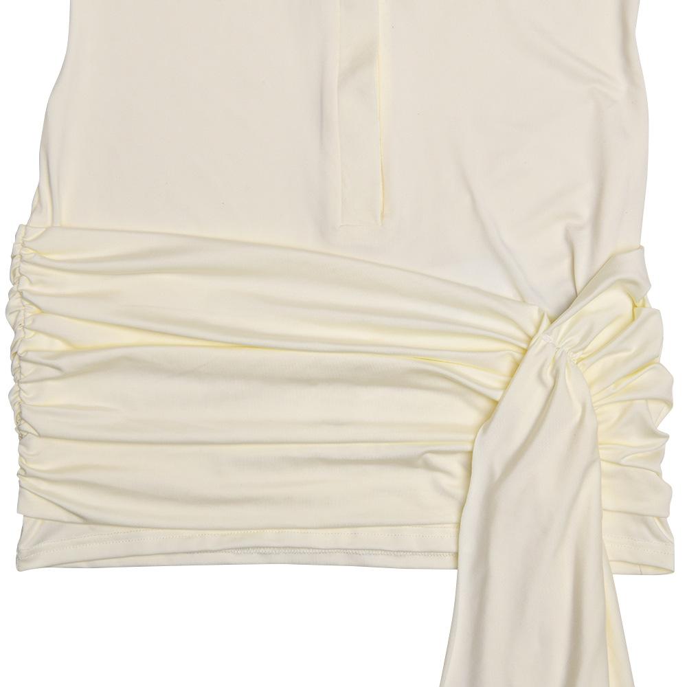 Turnover collar long sleeve button ruched mini dress