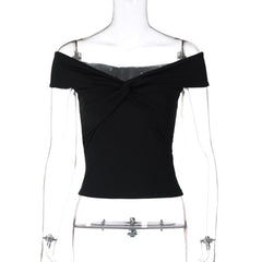 Short sleeve off shoulder ruched top