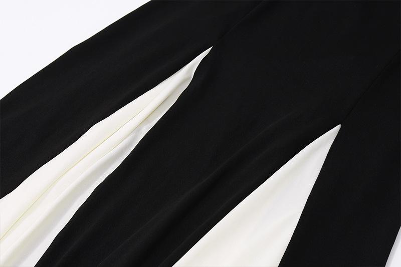 V neck patchwork contrast cami maxi dress
