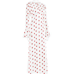 Long flared sleeve flower print zip-up maxi dress
