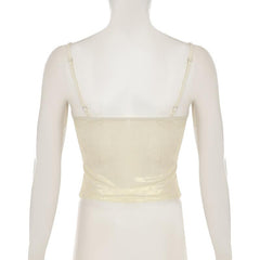 Metallic ruched backless cami top