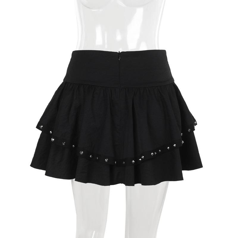 Lace up self tie o ring mini skirt