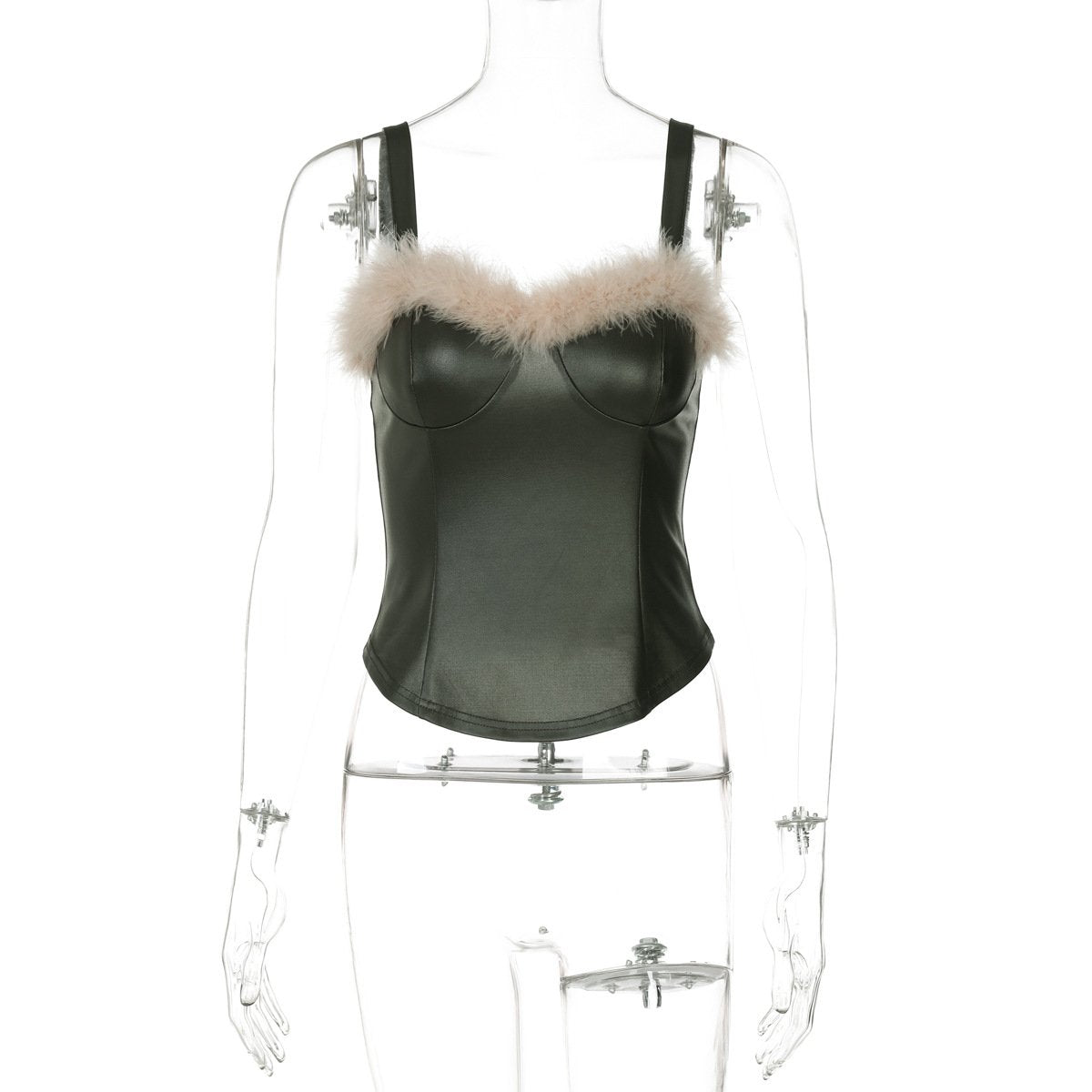 Sweetheart neck fluffy cami top