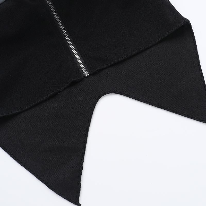 Buckle zip-up solid tube top