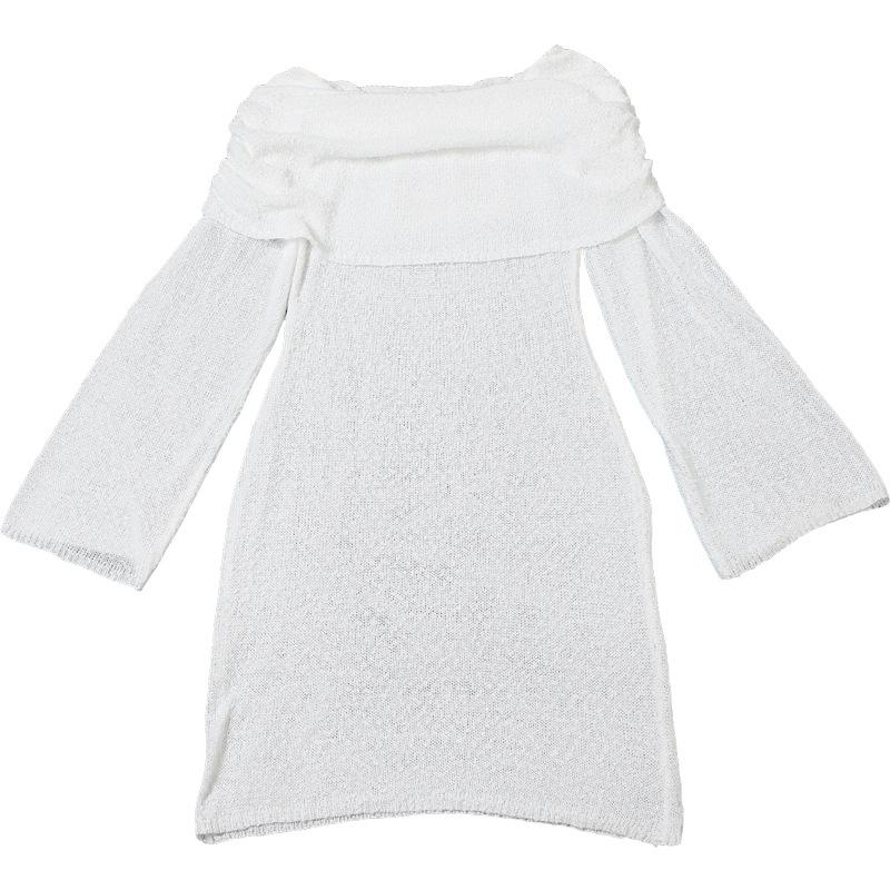 Long sleeve off shoulder knitted mini dress