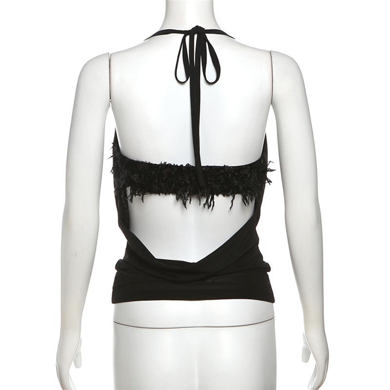 Halter glitter mesh 2 piece top