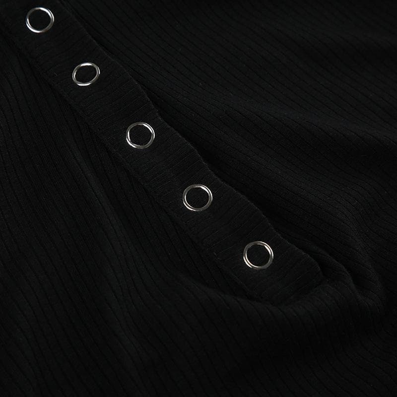 Button v neck ribbed solid sleeveless top