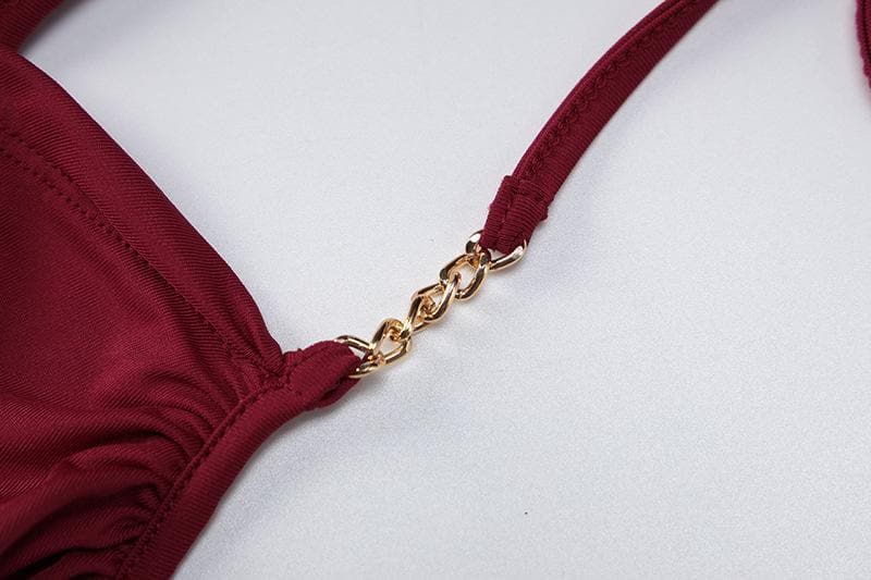 V neck cross front solid crop top