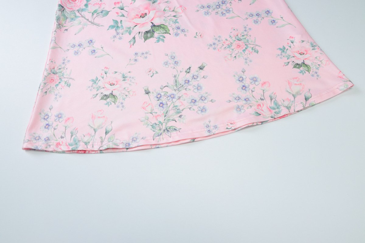 V neck flower print cami maxi dress