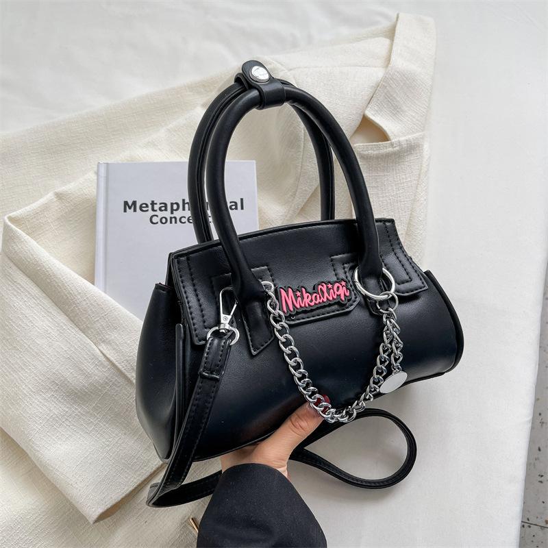 Contrast PU metal chain crossbody purses