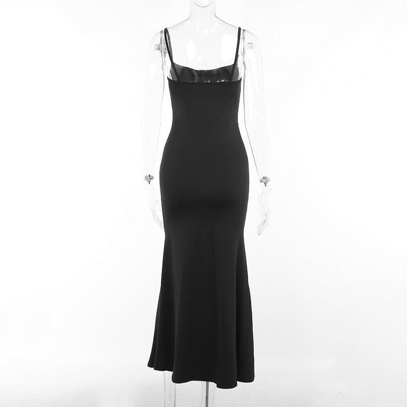 Solid cowl neck backless cami dress  | red tango dress