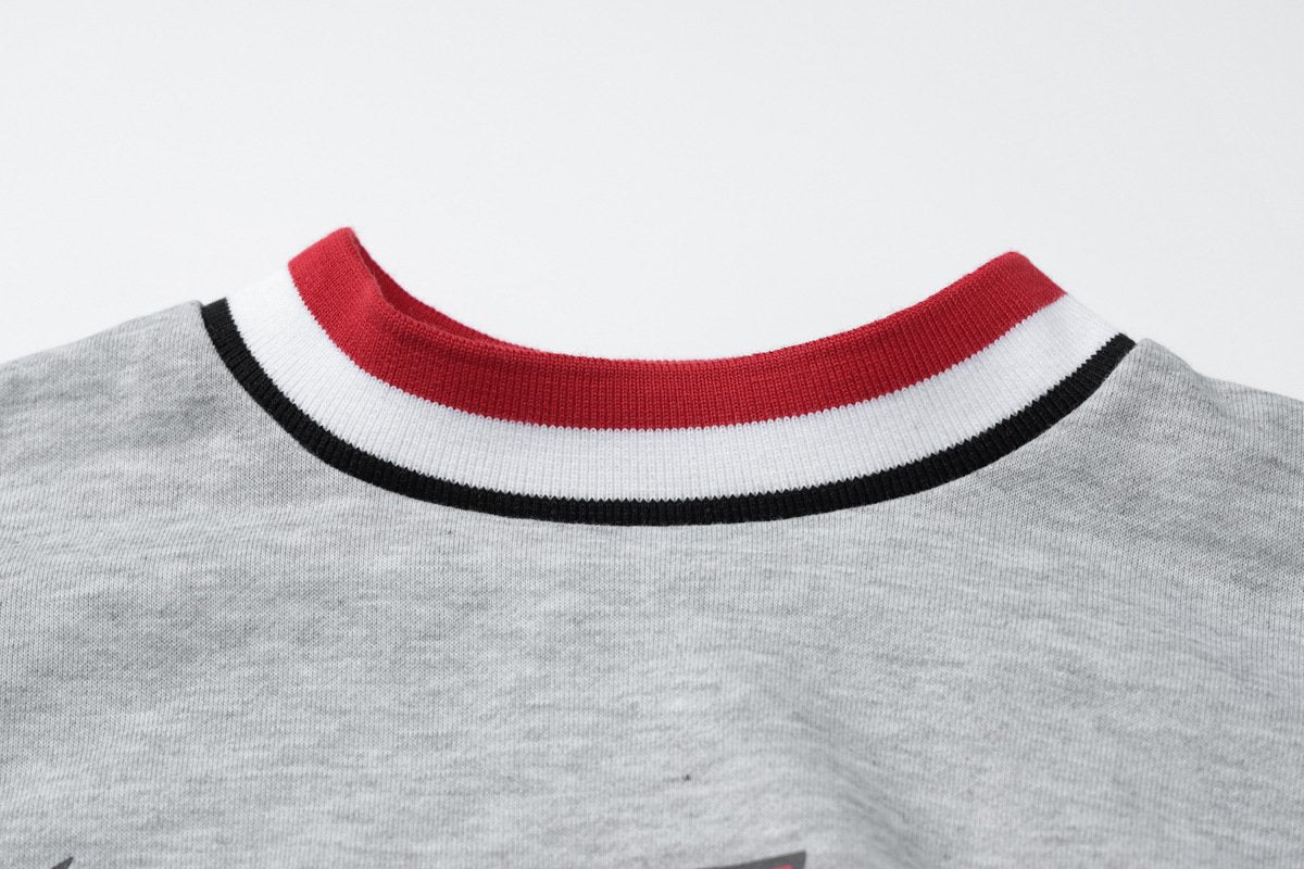 Long sleeve patchwork letter pattern top