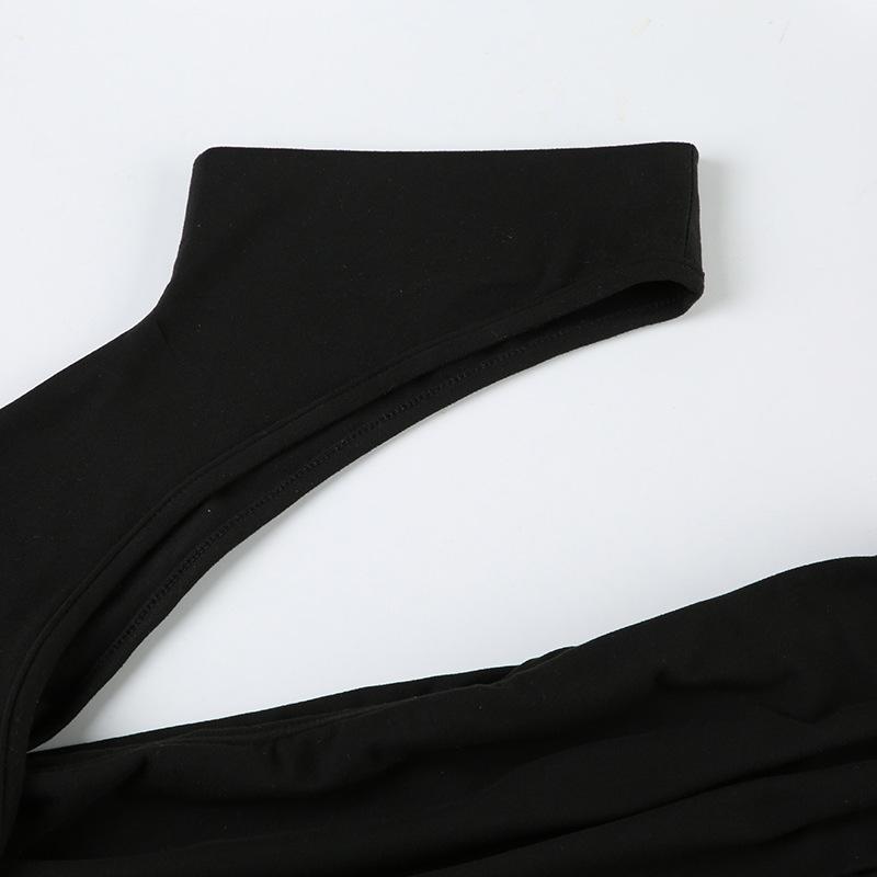 Halter irregular solid ruched top