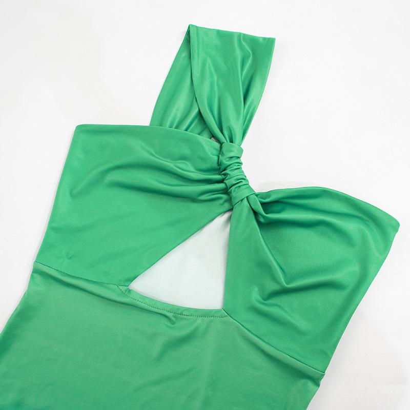 One shoulder gradient ruched cami maxi dress