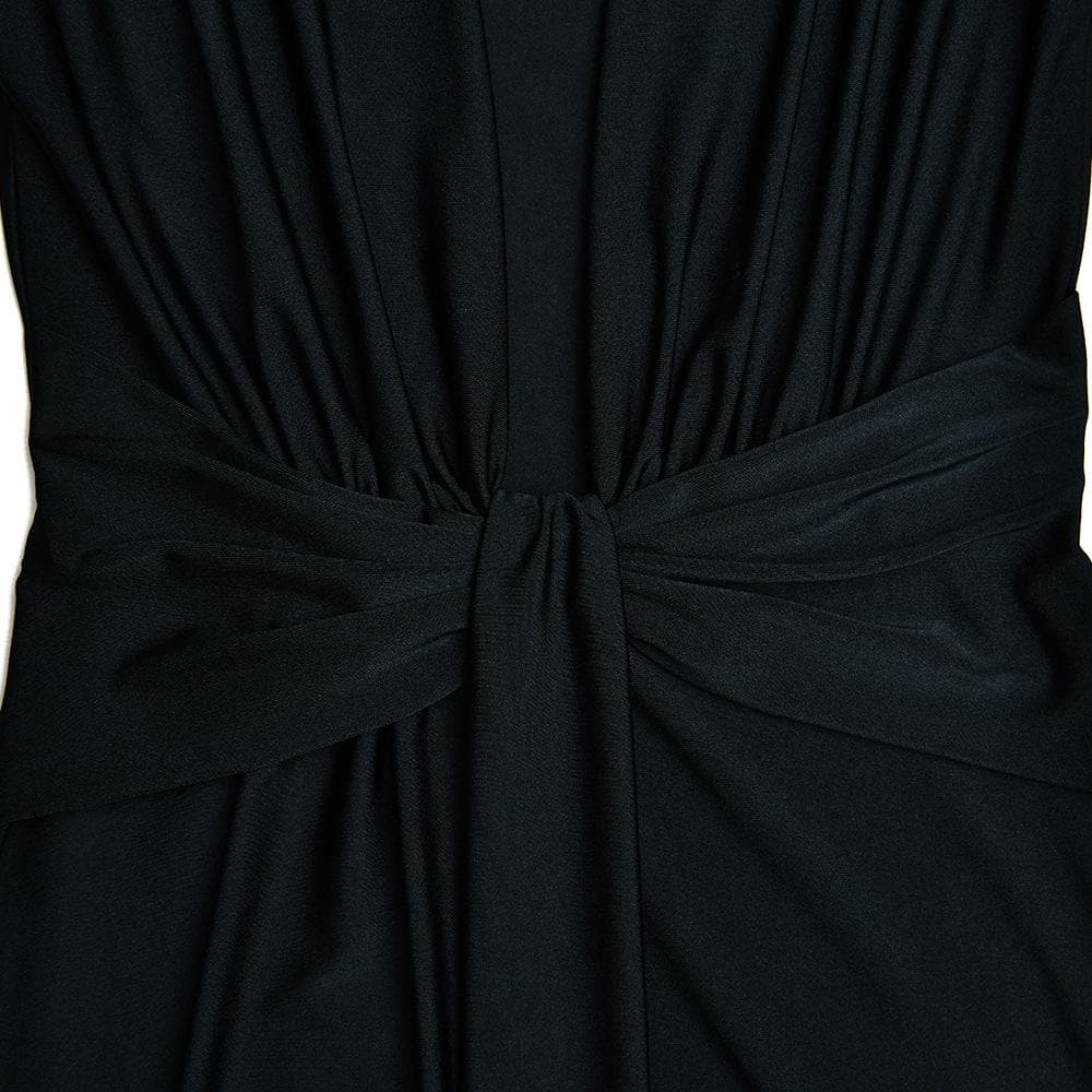 Long sleeve v neck ruched slit solid irregular maxi dress  | red tango dress