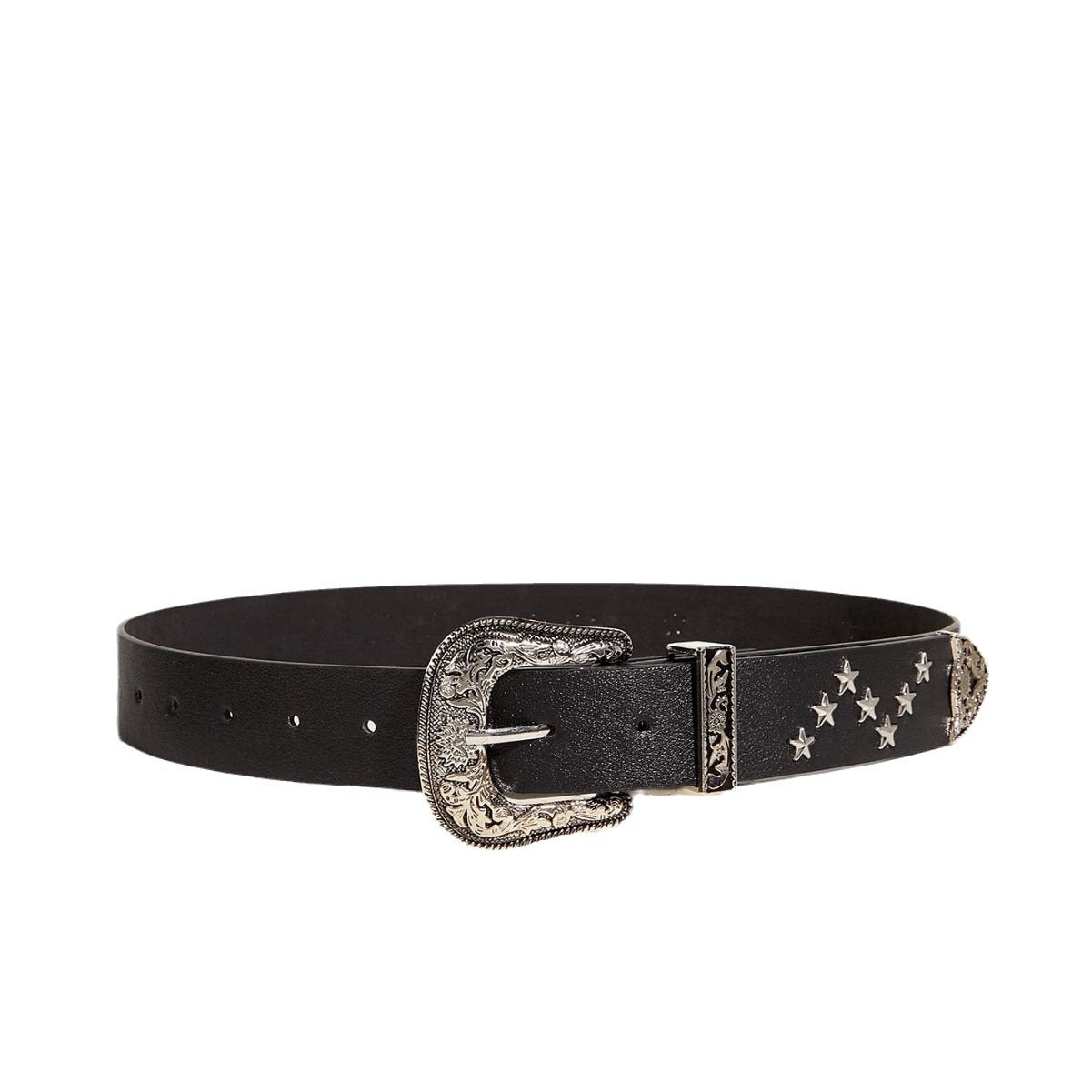 Star PU leather adjustable belt