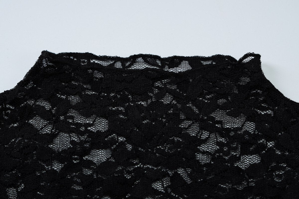 Long sleeve high neck lace top