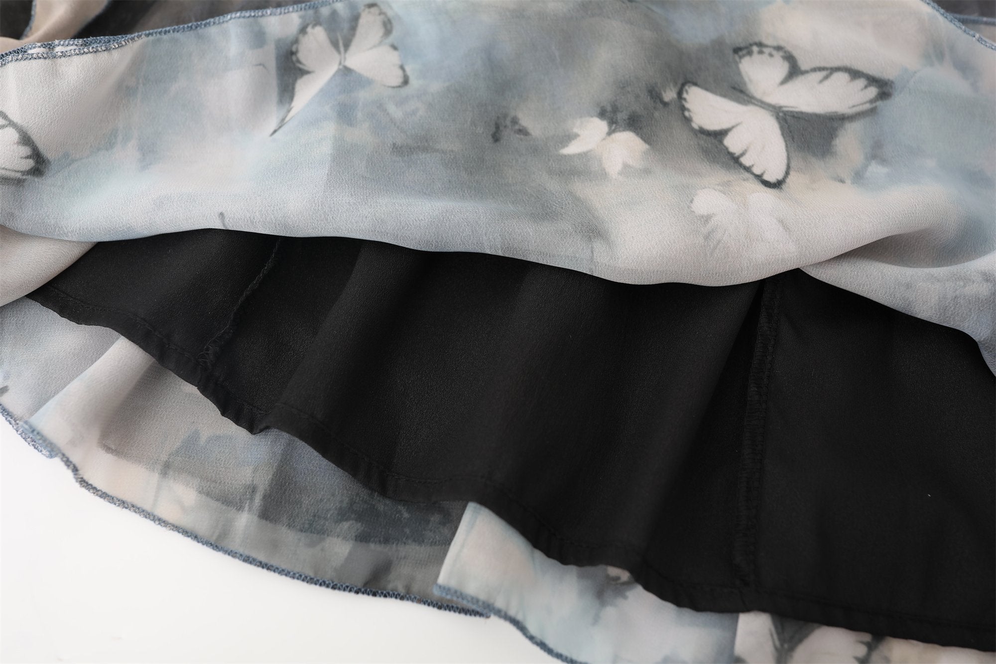 Butterfly print chiffon cami mini dress