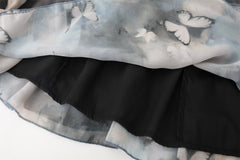 Butterfly print chiffon cami mini dress