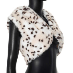 Leopard print fluffy hoodie crop top