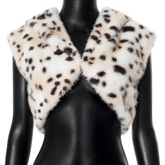 Leopard print fluffy hoodie crop top