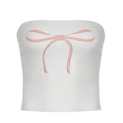Butterfly print backless tube top