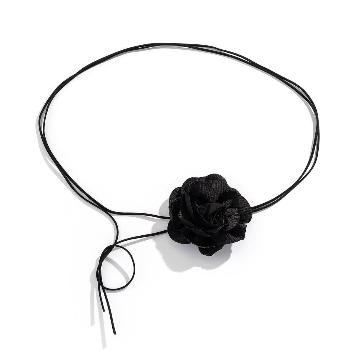 Flower applique self tie waist chain