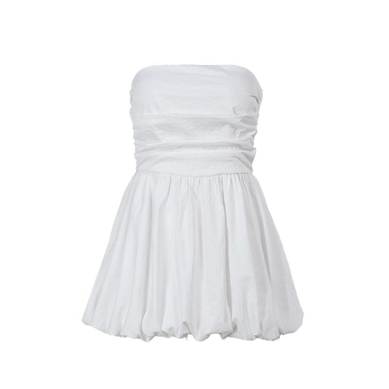 Backless ruched tube mini dress