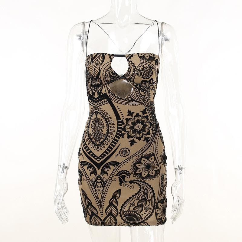 Mesh contrast hollow out cross back velvet mini dress  | black rave dress  | black rave dress